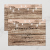 Rustic Pink Wood en Lantern Informatiekaartje (Voorkant / Achterkant)