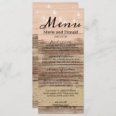 Rustic Pink Wood en Lantern Menu (Voorkant / Achterkant)