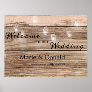 Rustic Pink Wood en Lantern Poster