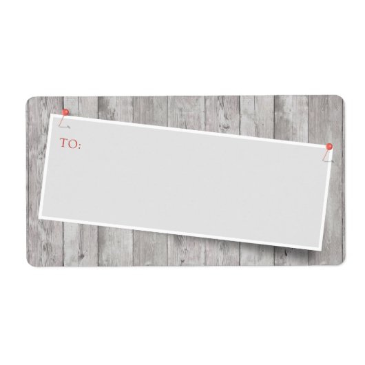Rustic Pinned Blank Adres Etiket (Voorkant)