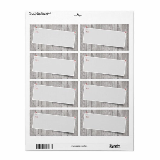 Rustic Pinned Blank Adres Etiket (Full Sheet)