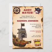 Rustic Pirate Theme Baby shower Kaart (Voorkant)