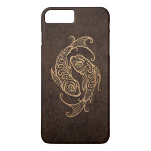 Rustic Pisces Zodiac Sign on Stone Effect iPhone 8 Plus / 7 Plus Hoesje