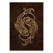 Rustic Pisces Zodiac Sign on Stone Effect Kaart (Voorkant)