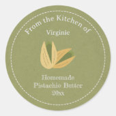 Rustic Pistachio Butter Label Sticker (Voorkant)