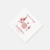 Rustic Pizza & Wine Bridal Shower Servet (Hoek)