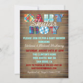 Rustic Plaid Baby Boy Baby Shower Invitations (Devant)