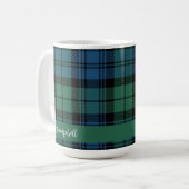 Rustic Plaid Campbell Tartan Script Custom Koffiemok (Voorkant links)