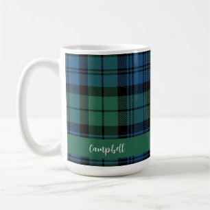 Rustic Plaid Campbell Tartan Script Custom Koffiemok