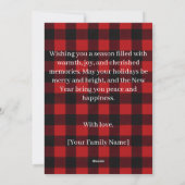 Rustic Plaid Deer Personalized Holiday Card Feestdagenkaart (Achterkant)