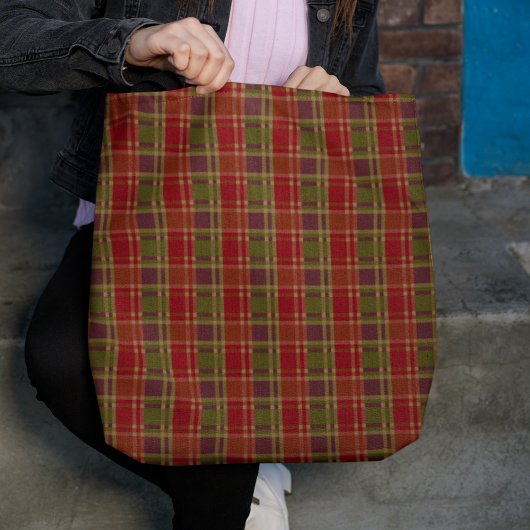 "Rustic Plaid Elegance" Patroon Draagtas