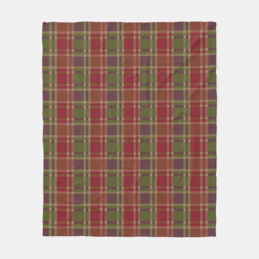"Rustic Plaid Elegance" Patroon Fleece Deken (Voorkant)