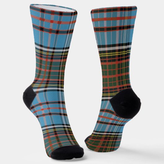 Rustic Plaid Elegant Tartan Sokken (Gebogen)