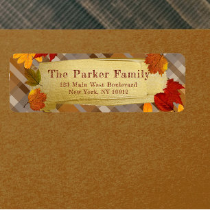 Rustic Plaid Gouden Kwaststreek Thanksgiving Etiket