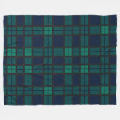 Rustic Plaid Green Check Blackwatch Tartan Fleece Deken (Voorkant (Horizontaal))