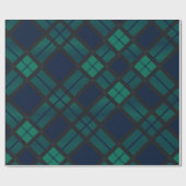 Rustic Plaid Green Check Tartan Cadeaupapier (Vlak)