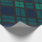 Rustic Plaid Green Check Tartan Cadeaupapier (Hoek)