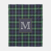 Rustic Plaid Green Monogram Tartan Fleece Deken (Voorkant)