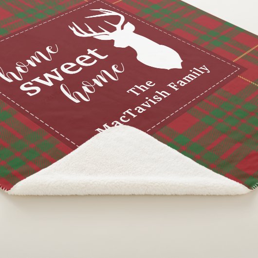 Rustic Plaid Home Sweet Tartan Sherpa Deken (3/4)