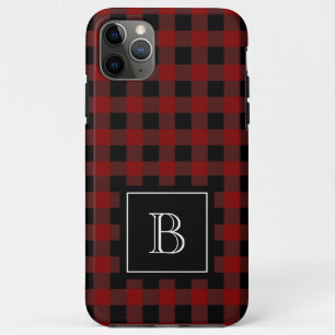 Rustic Plaid Houthakker Buffalo Aangepaste Monogra iPhone 11 Pro Max Hoesje