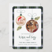 Rustic Plaid Kerstmis 2 Foto's Tartan Vakantie (Voorkant)