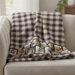 Rustic Plaid Multi Foto Familiegallerij Bruin Sherpa Deken