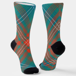Rustic Plaid Oranje Turquoise Wilson Tartan Sokken