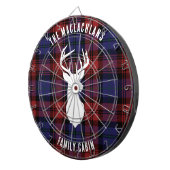 Rustic Plaid Paarse familienaam Tartan Custom Dartbord (Voorkant Rechts)