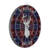 Rustic Plaid Paarse familienaam Tartan Custom Dartbord (Voorkant Links)
