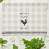 Rustic Plaid Personalized Boerderij Name Theedoek (Gevouwen)