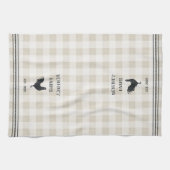 Rustic Plaid Personalized Boerderij Name Theedoek (Horizontaal)