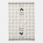 Rustic Plaid Personalized Boerderij Name Theedoek (Verticaal)
