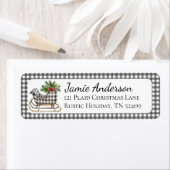 Rustic Plaid slee Christmas retouradres Etiket (Insitu)