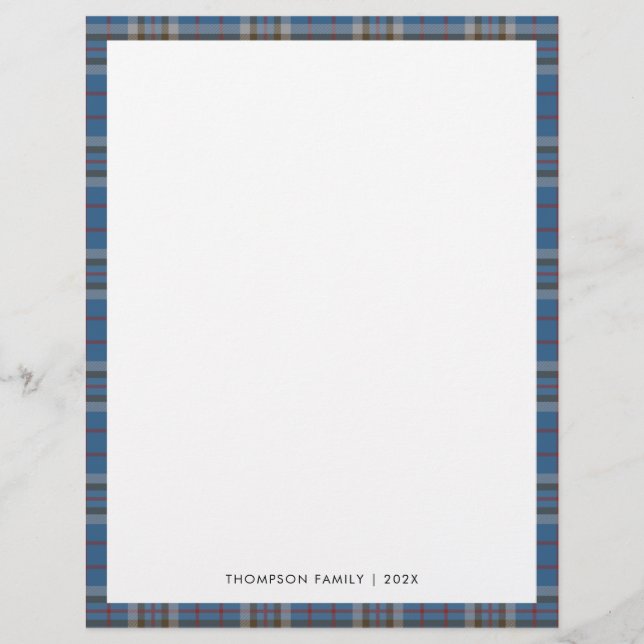 Rustic Plaid Tartan Elegant Briefhoofd (Voorkant)