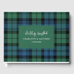 Rustic Playscript Campbell Tartan Wedding Gastenboek
