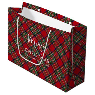 Rustic Playscript Christmas Stewart Tartan Groot Cadeauzakje