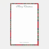 Rustic Playscript Christmas Stewart Tartan Post-it® Notes (Voorkant)