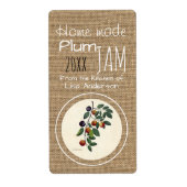 Rustic Plum Jam gepersonaliseerd etiket (Voorkant)