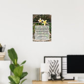 Rustic Plumeria Frangipani Bijbel Love Quote Poste Poster (Thuiskantoor)