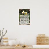 Rustic Plumeria Frangipani Bijbel Love Quote Poste Poster (Keuken)