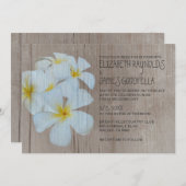 Rustic Plumeria Wedding Invitations Kaart (Voorkant / Achterkant)