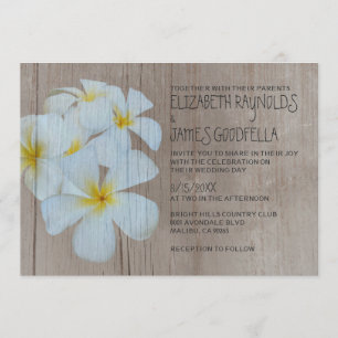 Rustic Plumeria Wedding Invitations Kaart