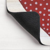 Rustic Polka Dot Valentijn Heart Muismat (Hoek)