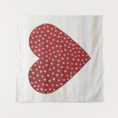 Rustic Polka Dot Valentijn Heart Wandkleed (Voorkant)