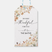 Rustic Pompoenen Thanksgiving Diner Cadeaubijslage Cadeaulabel (Voorkant)