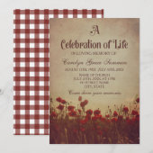 Rustic Poppy Field Celebration of Life Kaart (Voorkant / Achterkant)