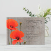 Rustic Poppy Wedding Invitations Kaart (Staand voorkant)