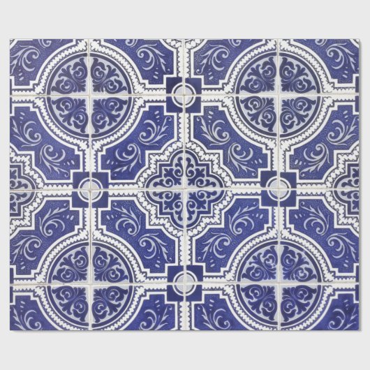 Rustic  Portugees Tiles Pattern - Azulejo Cadeaupapier (Vlak)