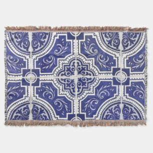 Rustic Portugees Tiles Pattern - Azulejo Deken
