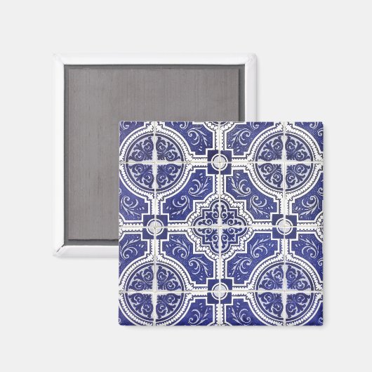 Rustic  Portugees Tiles Pattern - Azulejo Magneet (Voorkant / Achterkant)